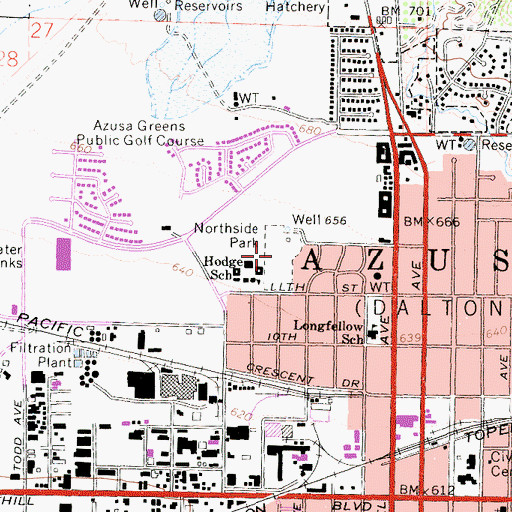 Topographic Map of Northside Park, CA