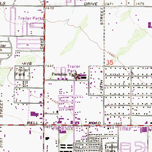 Topographic Map of Campo Bello Elementary School, AZ