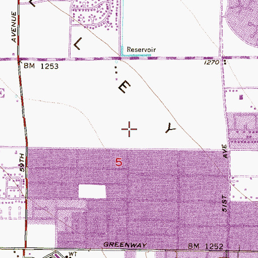 Topographic Map of Canyon Elementary School, AZ