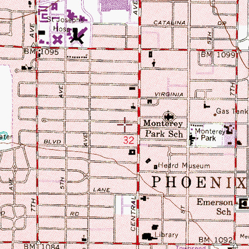 Topographic Map of Capital Academic Charter School, AZ