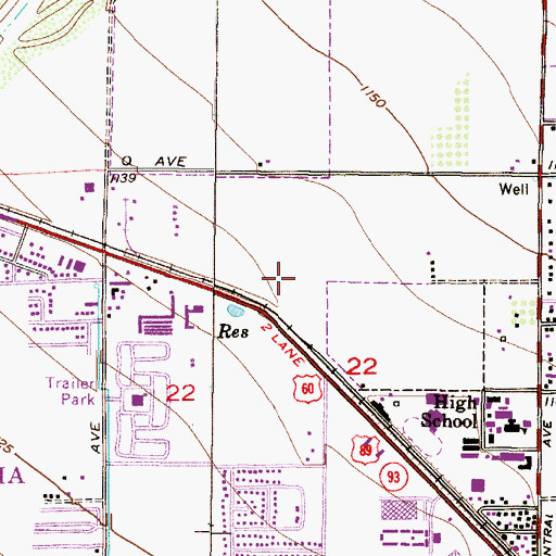 Topographic Map of Cheyenne Elementary School, AZ