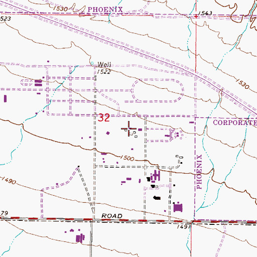 Topographic Map of Copper Canyon Elementary School, AZ
