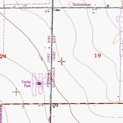Topographic Map of Copperwood Elementary School, AZ