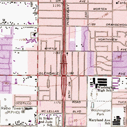 Topographic Map of Cornerstone Charter School, AZ