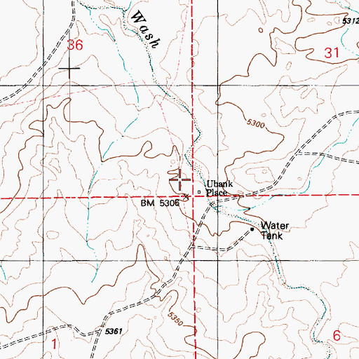 Topographic Map of Ubank Place, AZ