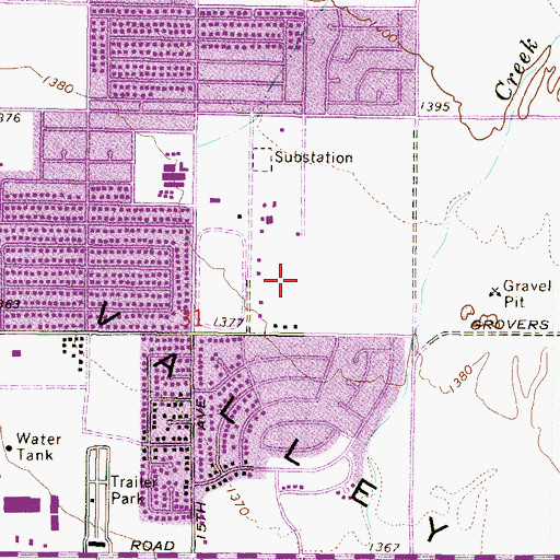 Topographic Map of Kingdom Hall of Jehovahs Witnesses of Moon Valley, AZ