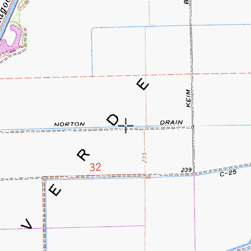 Topographic Map of Norton Drain, CA