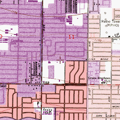 Topographic Map of Korean New Life Presbyterian Church, AZ