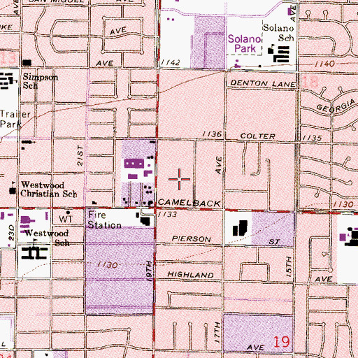 Topographic Map of Korean Phoenix Presbyterian Church, AZ