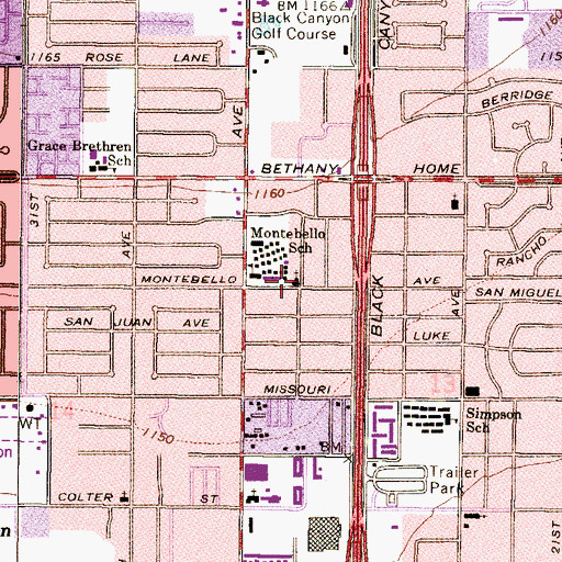 Topographic Map of Last Day Revival Center, AZ