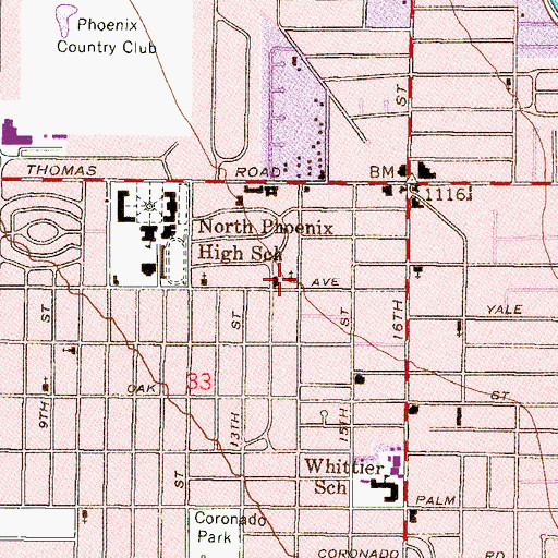 Topographic Map of Metropolitan Community Church of the Gentle Shepherd, AZ