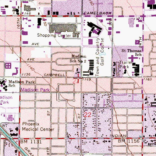 Topographic Map of Morningside Evangelical Presbyterian Church, AZ