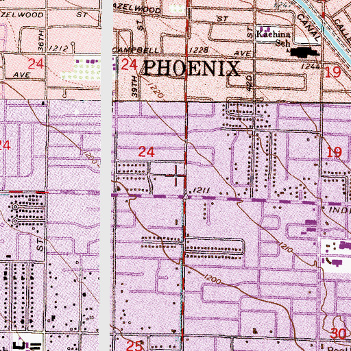 Topographic Map of Mountain View Baptist Church, AZ