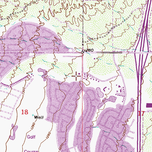 Topographic Map of Mountain View Lutheran Church, AZ