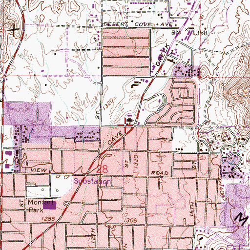 Topographic Map of North Mountain Baptist Church, AZ