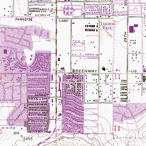Topographic Map of Paradise Springs Community Church, AZ