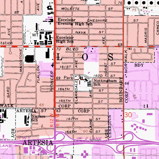 Topographic Map of Sanchez Elementary School, CA