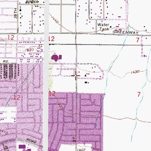 Topographic Map of Paradise Valley Lutheran Church, AZ