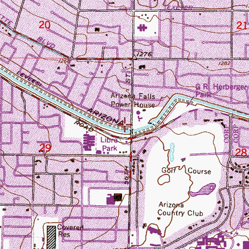 Topographic Map of Prince of Peace Lutheran Church, AZ
