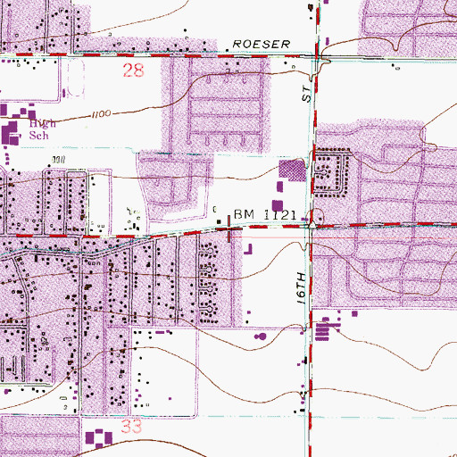 Topographic Map of Rio Vista Baptist Center, AZ