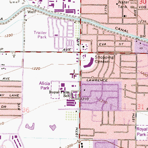 Topographic Map of Royal Palms Baptist Church, AZ