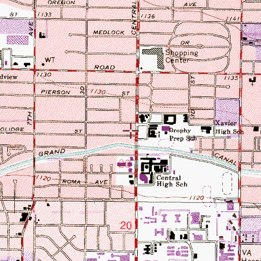 Topographic Map of Saint Francis Xavier Catholic Faith Community Church, AZ
