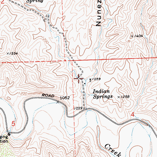 Topographic Map of Nunez Canyon, CA