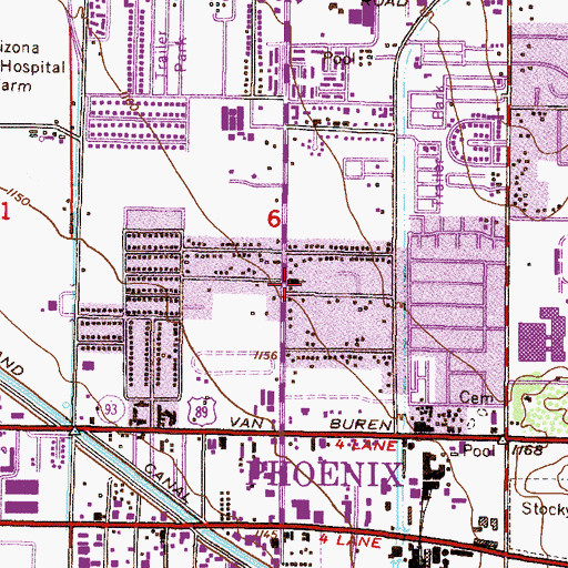 Topographic Map of Saint Sava Serbian Orthodox Church, AZ