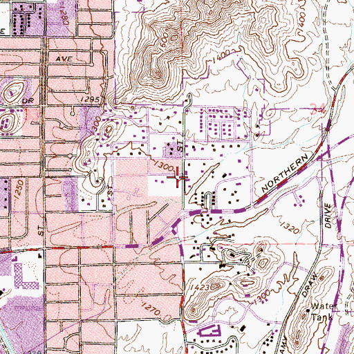 Topographic Map of Saint Stephen's Byzantine Church, AZ