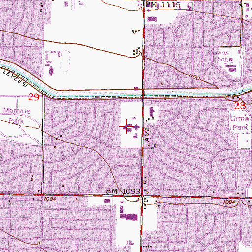 Topographic Map of Saint Vincent's de Paul Church, AZ