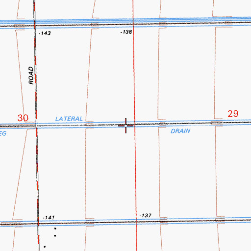 Topographic Map of Nutmeg Drain, CA