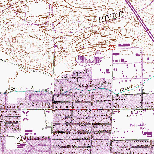 Topographic Map of Second National Baptist Church, AZ