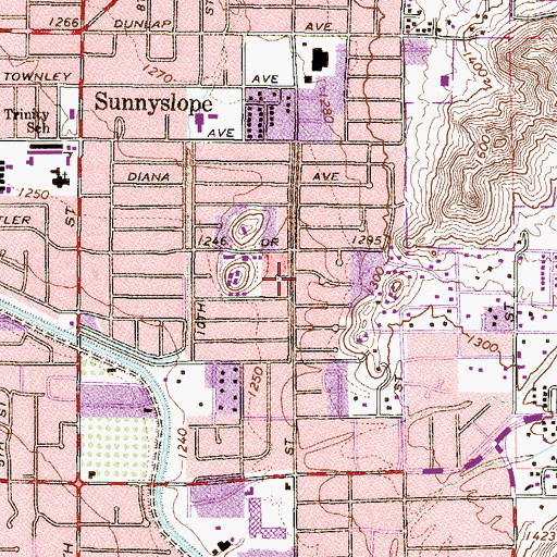 Topographic Map of The Church of the Epiphany, AZ