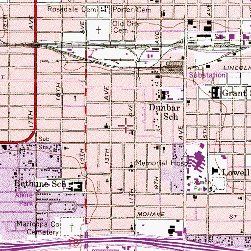 Topographic Map of Tonto Church of Christ, AZ