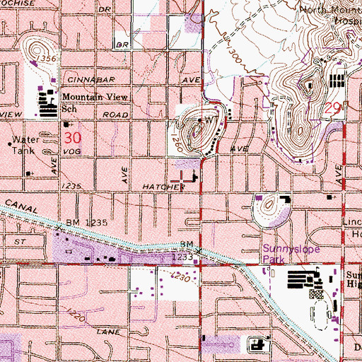 Topographic Map of Trinity Lutheran Church, AZ
