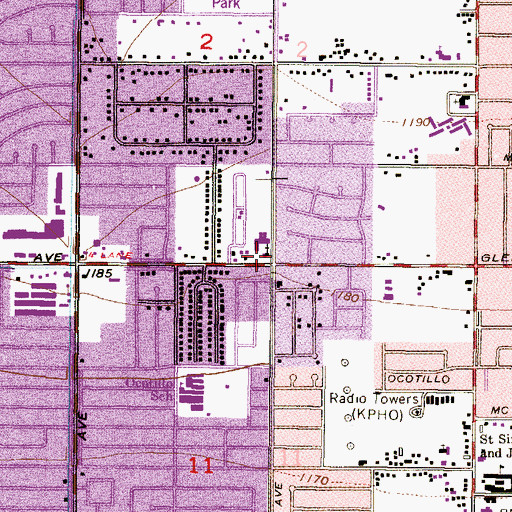 Topographic Map of Trinity United Methodist Church, AZ