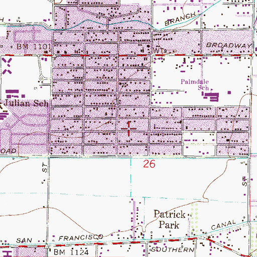 Topographic Map of Union Institutional Baptist Church, AZ