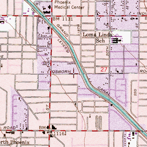 Topographic Map of Valley Bible Church, AZ
