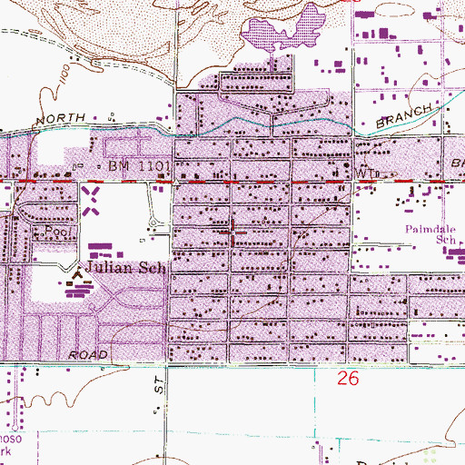 Topographic Map of Victory Missionary Baptist Church, AZ