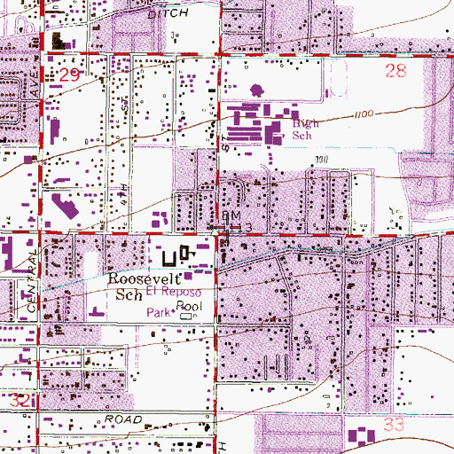 Topographic Map of Wesley United Methodist Church, AZ