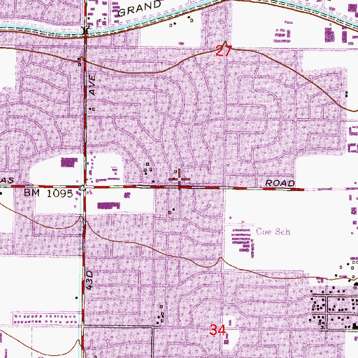 Topographic Map of West Thomas Baptist Church, AZ