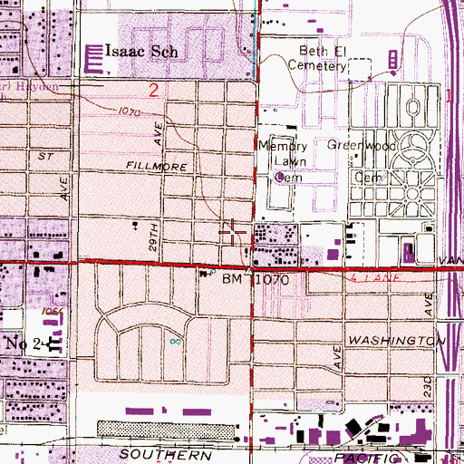 Topographic Map of West Van Buren Baptist Church, AZ