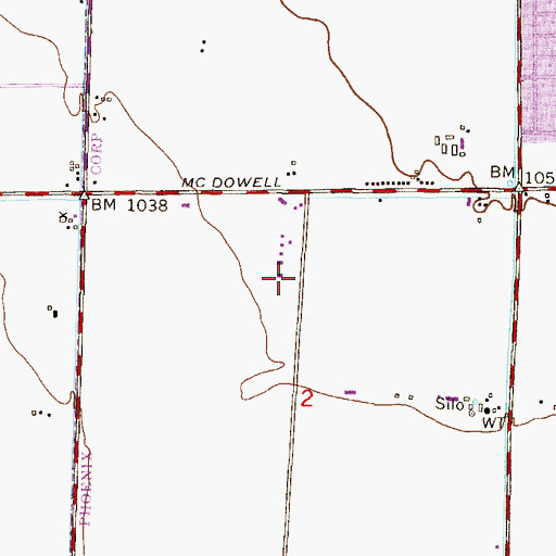Topographic Map of Interchange 136A, AZ