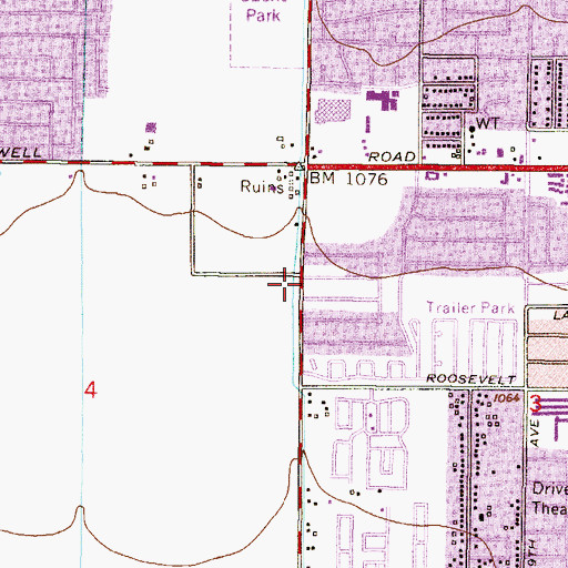 Topographic Map of Interchange 140, AZ