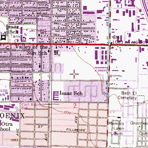 Topographic Map of Interchange 142, AZ