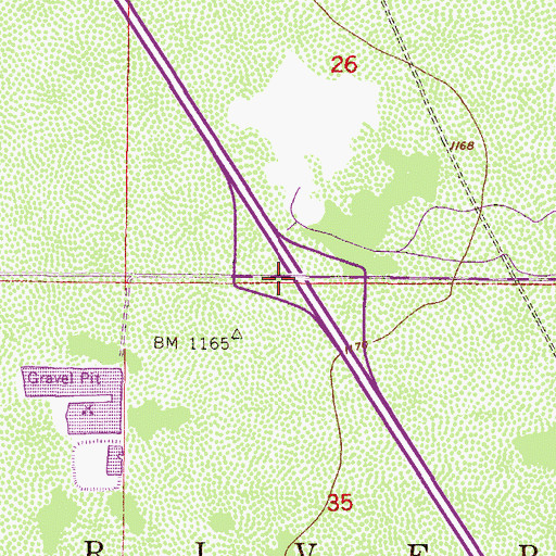 Topographic Map of Interchange 167, AZ