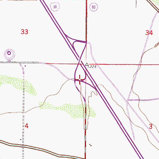 Topographic Map of Interchange 175, AZ