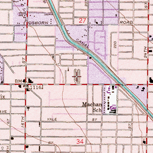 Topographic Map of Abrazo Arizona Heart Hospital, AZ