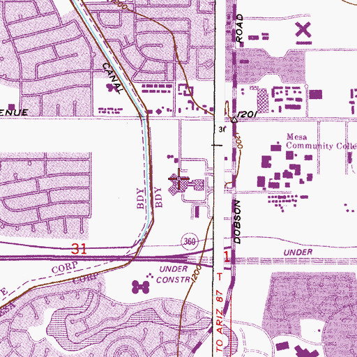 Topographic Map of Cardon Children's Medical Center, AZ