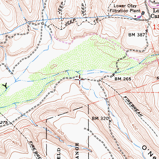 Topographic Map of O'Neal Canyon, CA